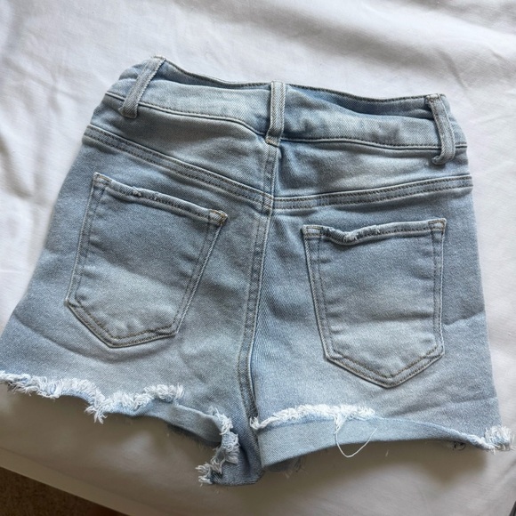 Vanilla Star Blue Jean Shorts Distressed High-Waisted - Picture 5 of 6